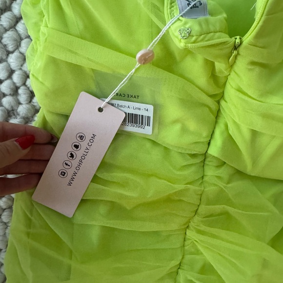 Oh Polly Lime Green Strapless Dress - Picture 10 of 10